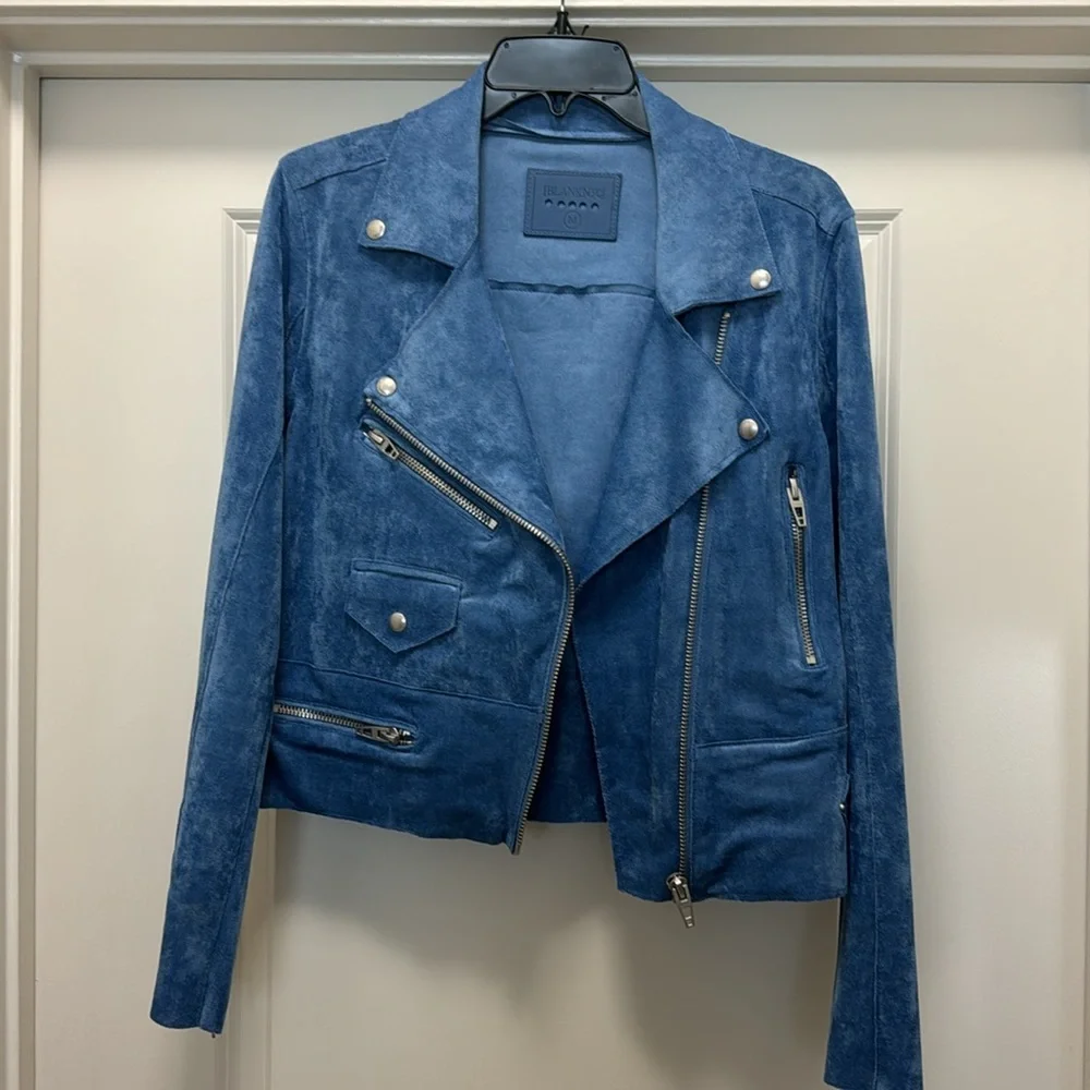 Blank NYC Blue Suede Jacket - Picture 2 of 3